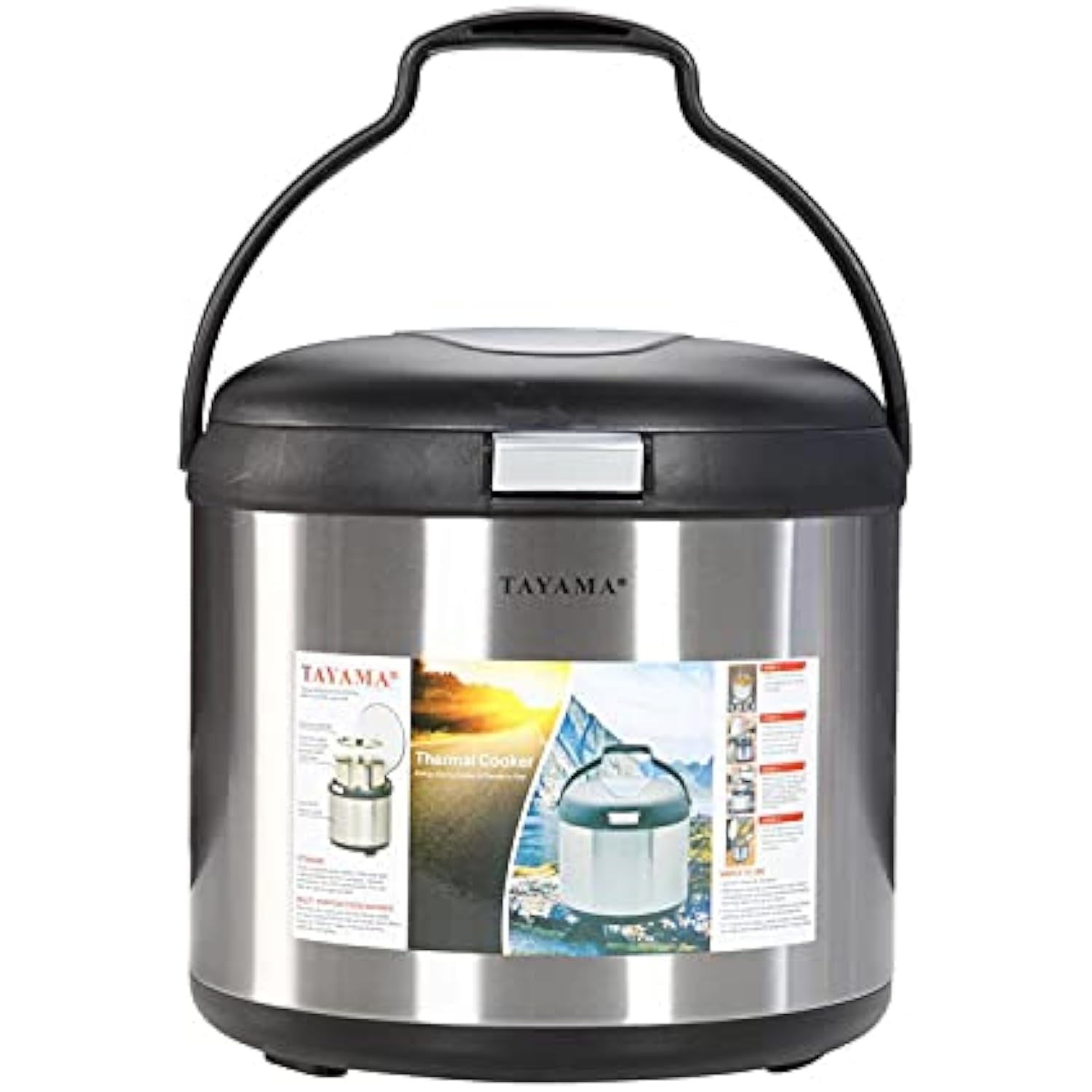 Stainless Steel Thermal Cooker, Black, 7 Qt.