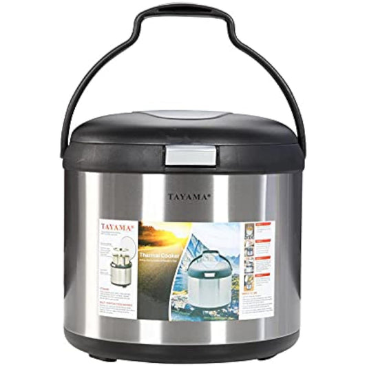Stainless Steel Thermal Cooker, Black, 7 Qt.