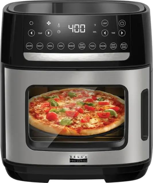 Stainless Steel Touchscreen Rotisserie Air Fryer Pizza Oven by bella PRO