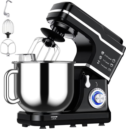 Stand Mixer, 7.5QT Kitchen Electric Food Mixer 10-Speed Tilt-Head Dough Mixer with Accessories for Baking&Cake (660W)