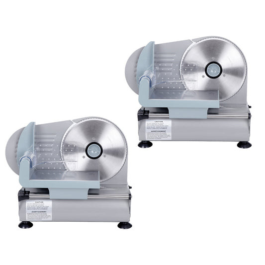 SuperDeal Set of Two 7.5" Blade 150W Electric Meat Slicer Commercial Home Deli Food Bread Fruit