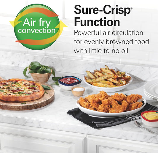 Sure-Crisp  Fryer Toaster Oven Combo, 4 Slice Capacity, Powerful Circulation, Stainless Steel