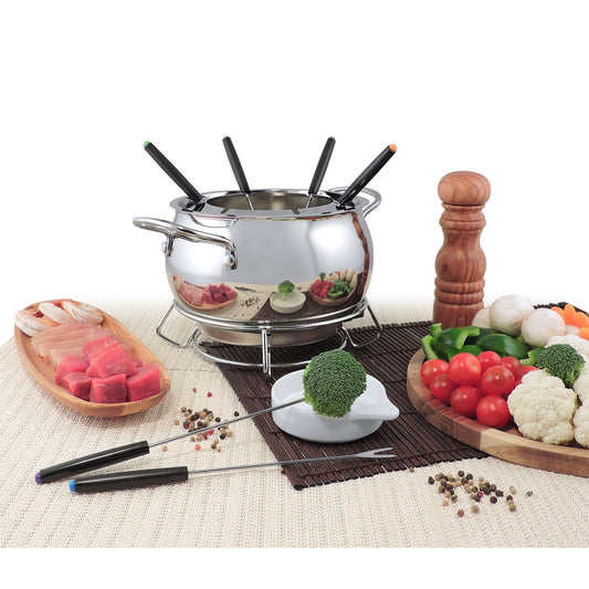 Swissmar Mont Brule 9 Piece Fondue Set, Stainless