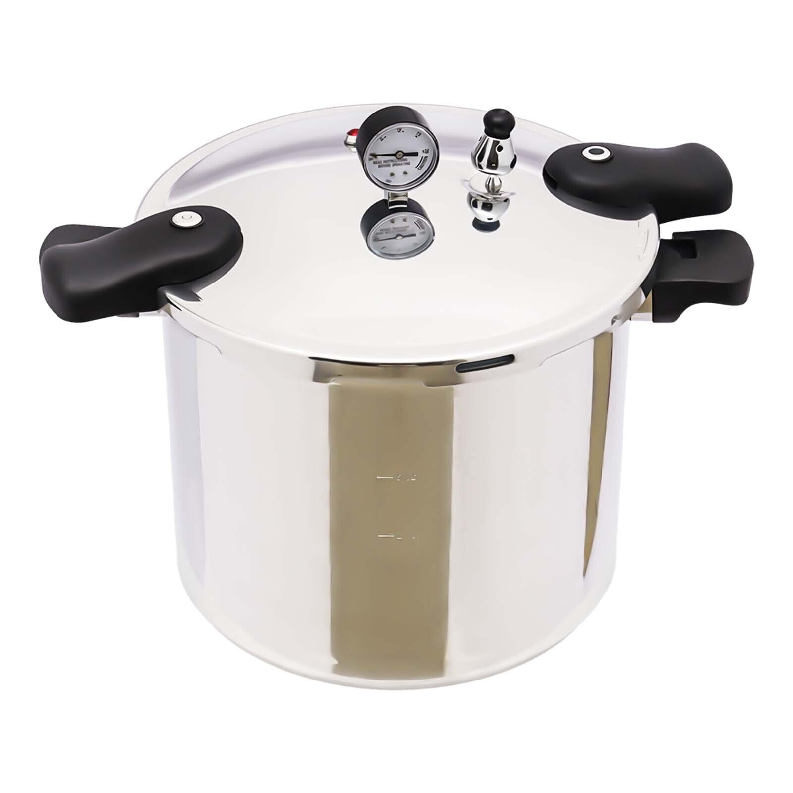 TFCFL Aluminum Pressure Cooker 23-Quart Induction Compatible Kitchen Pressure Canner with Steam Guage 90kpa