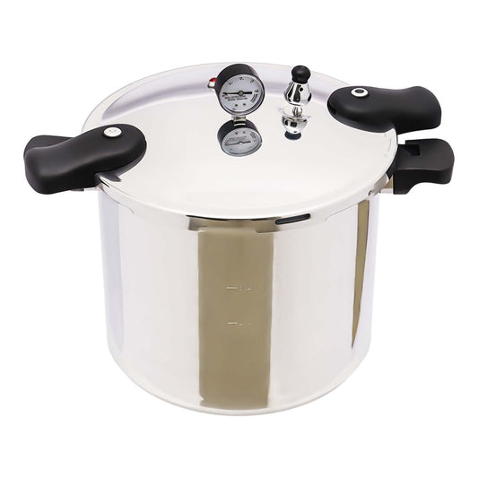 TFCFL Aluminum Pressure Cooker 23-Quart Induction Compatible Kitchen Pressure Canner with Steam Guage 90kpa