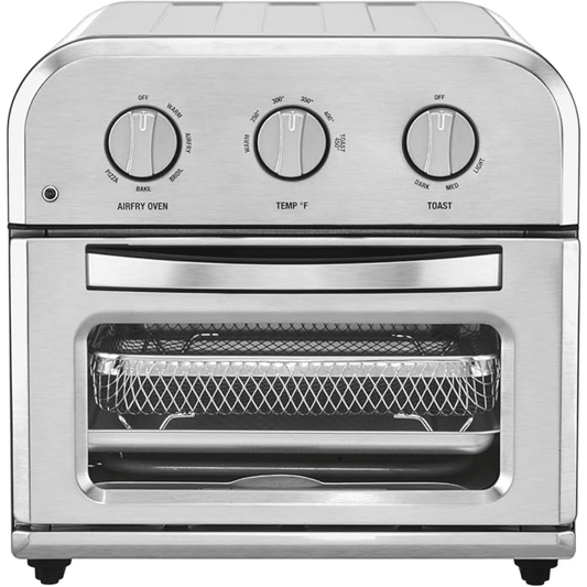 TOA-26 Compact Airfryer Toaster Oven, 1800-Watt Motor with 6-in-1 Functions and Wide Temperature Range, Air Fryer, Stainless Steel
