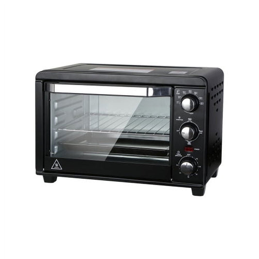 Toaster Oven with 20Litres Capacity,Compact Size Countertop Toaster, Easy to Control with Timer-Bake-Broil-Toast Setting, 1200W, Stainless Steel,16x11in,Black,Extra Large