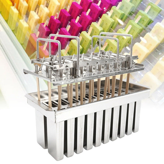 Toolven High-Quality Stainless Steel Ice Pop Mold, Makes 10/20/30 Pops, Fast Freeze, Removable Molds for Easy Refills, and Lifetime Use
