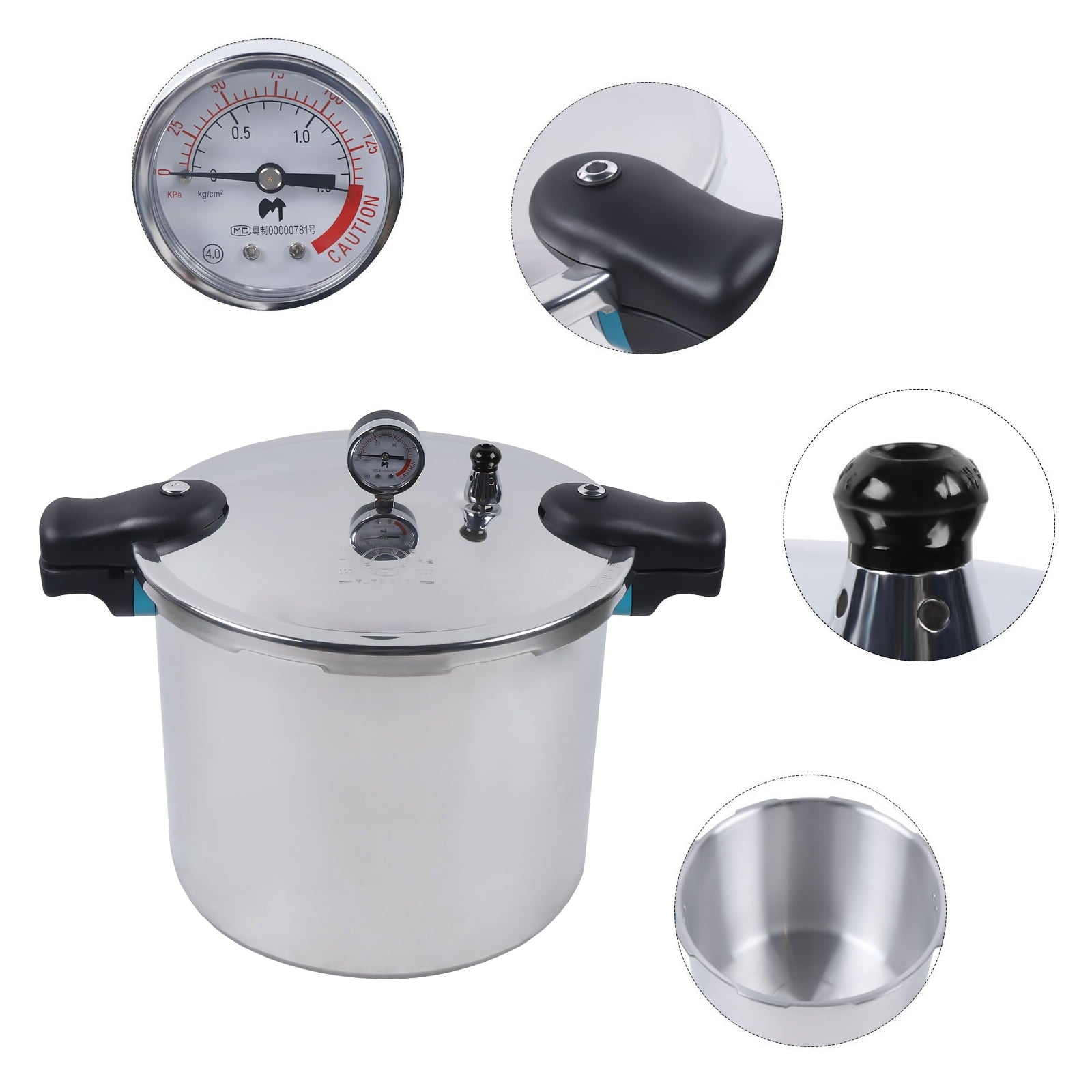 Toolven High-pressure Cooker with Pressure Relief Valve, Accurate Dial Gauge, Fast & Even Heating for Stews and Soups