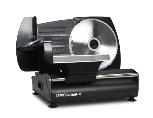 Ultimate Precision Electric Deli Food Meat Slicer, Removable Stainless Steel Blade, Adjustable Thickness, Ideal For Cold Cuts, Hard Cheese, Vegetables & Bread, 7.5”, Black