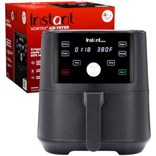 Vortex 6QT XL Air Fryer, 4-in-1 Functions that Crisps, Roasts, Reheats, Bakes for Quick Easy Meals, 100+ In-App Recipes, is Dishwasher-Safe, from the Makers of Instant Pot