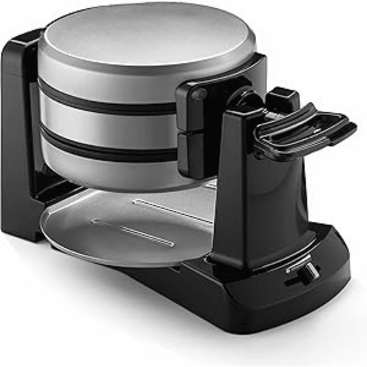 WAF-F40 Double Flip Belgian Waffle Maker, 1400 watts, New Black/Stainless
