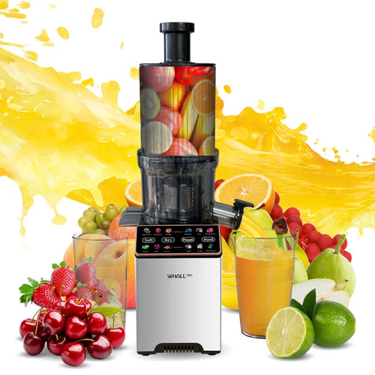 WHALLPRO Slow Masticating Juicer – Professional Cold Press for Fruits & Veggies, 2-Speed Touchscreen, Gold-Strengthened Motor, Easy-Clean Design with Brush