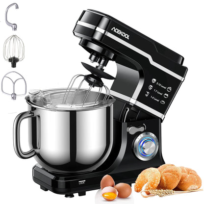 Garvee 7.5Qt Stand Mixer, 660W 10 Speed Tilt Head Kitchen Dough Mixer with Stainless Steel Bowl, Red