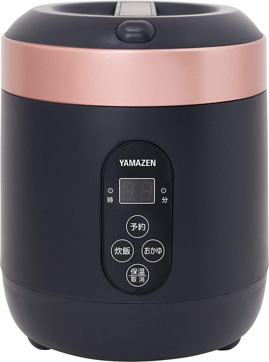 [Yamazen] Rice cooker 0.5-1.5 go Microcomputer-type small mini rice cooker with rice cracker mode for warm living Reservation function Black YJG-M150 (B) Japan Import