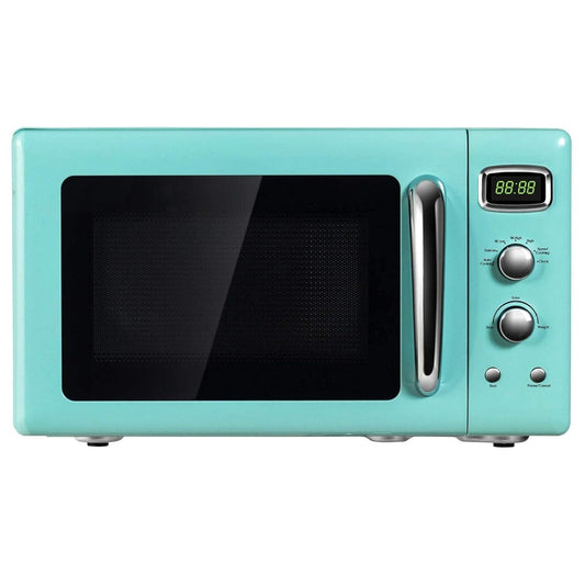 YfulYde Microwave, 900W/0.9Cu.Ft, Small Countertop Microwave w/Defrost & Auto Cooking, LED Display, Pull Handle, Easy Clean Stainless Steel Interior, Child Lock, ETL Certification, Microwave Oven