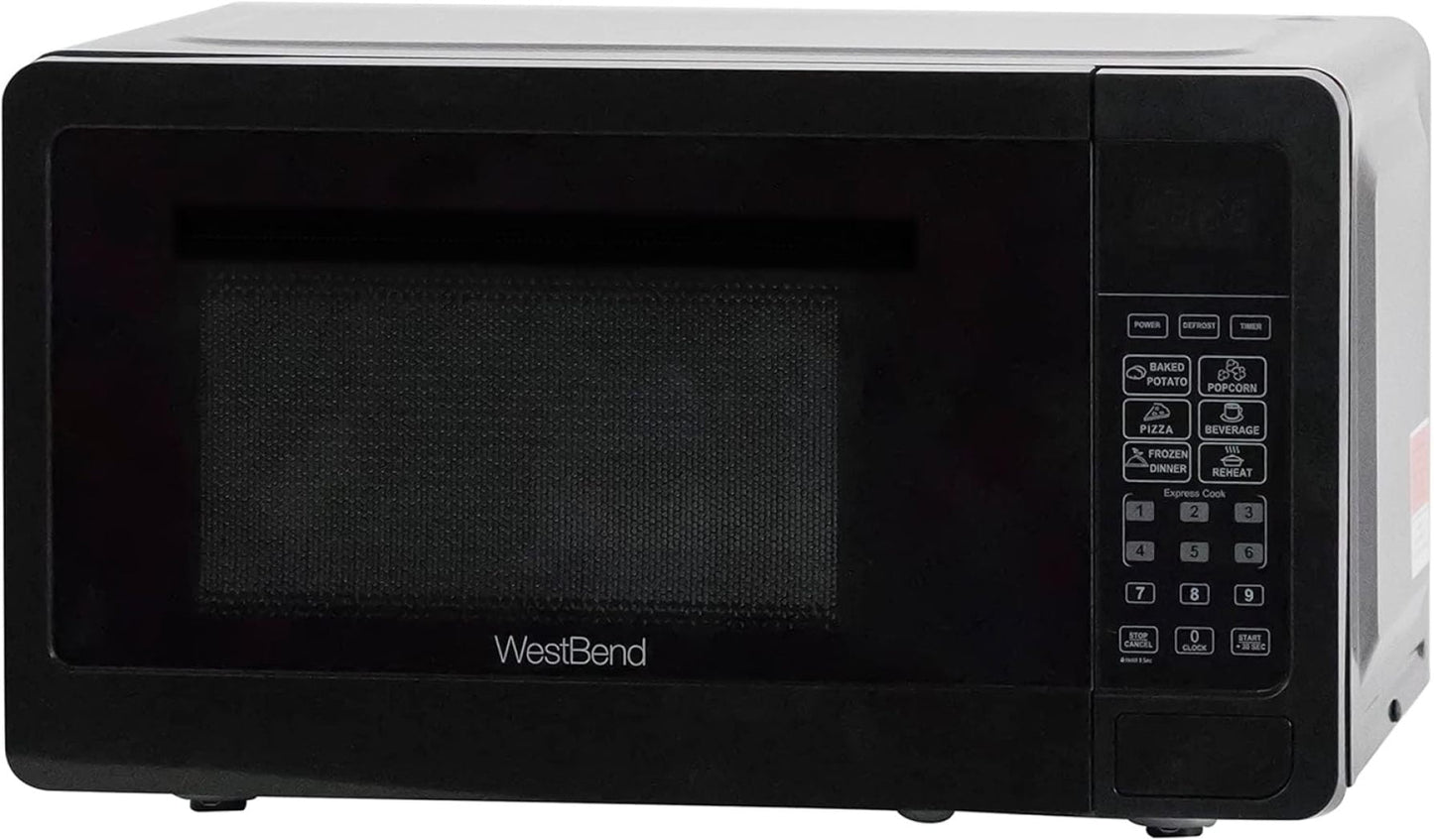ZSWP WBMW71B Microwave Oven 700-Watts Compact with 6 Pre Cooking Settings, Speed Defrost, Electronic Control Panel and Glass Turntable, 0.7-Cu.Ft, Black
