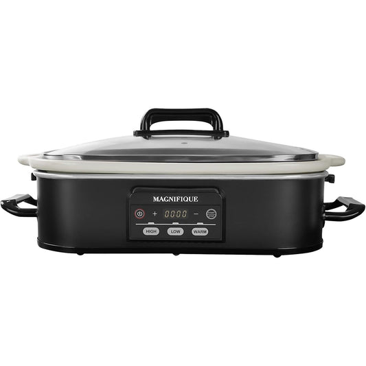 ZYSF 4 Quart Casserole Programmable Slow Cooker with Ceramic Baking Dish - Perfect Kitchen Small Appliance for Family Dinners, Oven Safe and Durable Bakeware for Lasagna, Roasts
