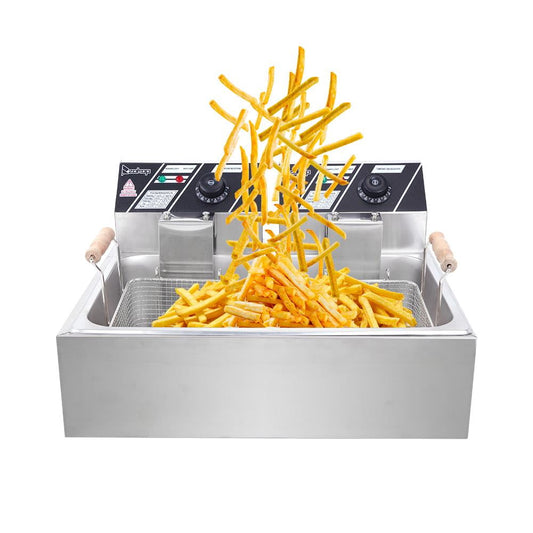 Zokop 22L 5000W Electric Deep Fryer with Single Tank for Commercial / Home Use