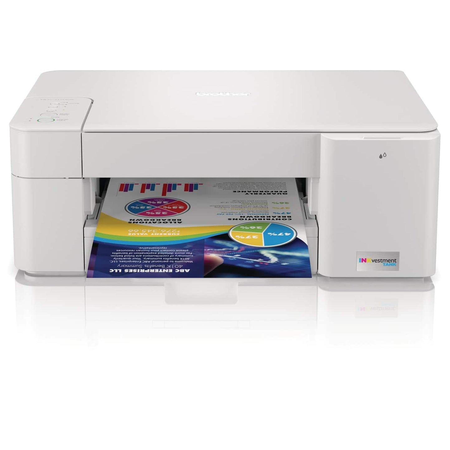 Brother - INKvestment Tank MFC-J1205W Wireless All-in-One Inkjet Printer with up to 1-Year of Ink In-box - White/Gray