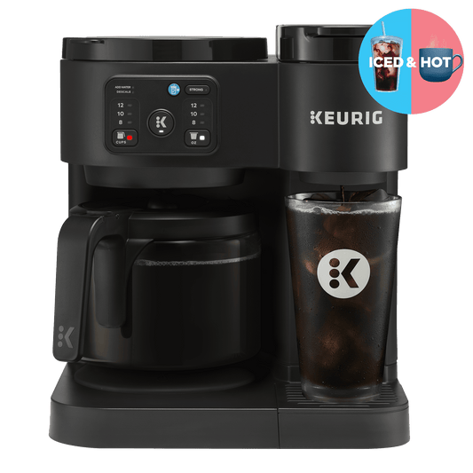 Open Box Keurig K-Duo Essentials, Hot & Iced Single-Serve K-Cup Pod Coffee Maker & Carafe, Black