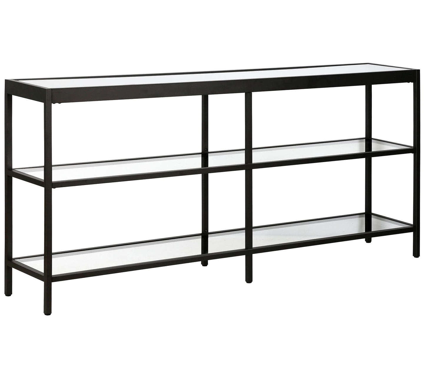 Hudson & Canal 64" Console Table With  TemperedGlass Shelves