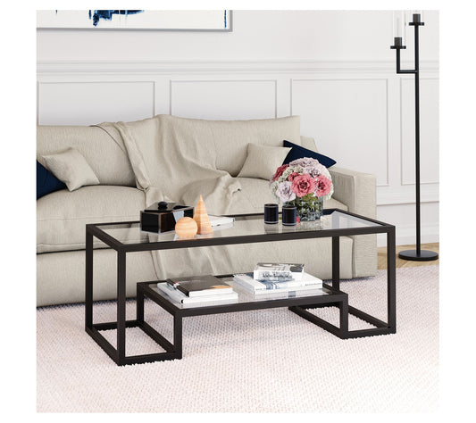 Hudson & Canal Athena 45" Coffee Table With Bottom Shelf