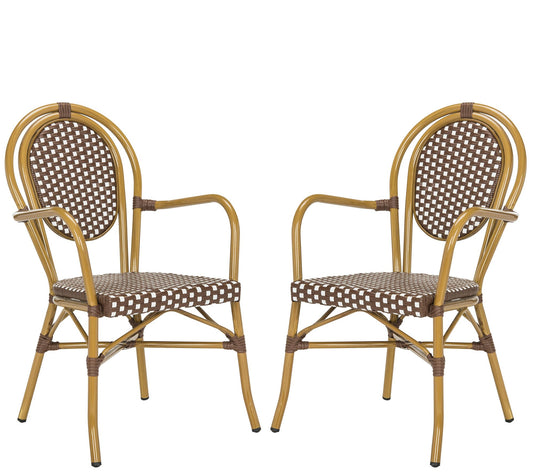 Safavieh Rosen French Bistro Stacking Arm Chair, Set of 2
