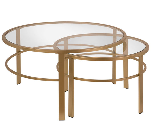 Hudson&Canal Gaia Contemporary Set of 2 Round Nesting Tables