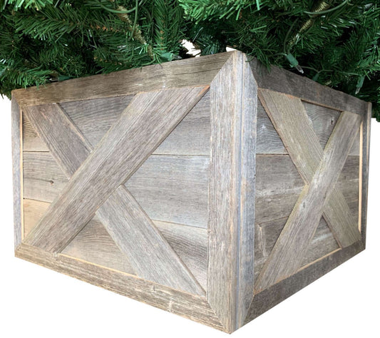 HomeRoots 19" Natural Weathered Christmas TreeCollar