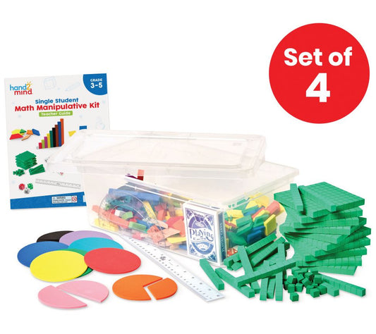hand2mind Set of 4 Math Manipulative Kits 3rd-5th Grade