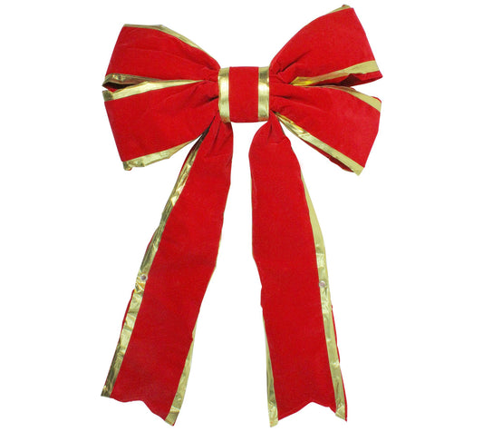 Northlight 25" x 37" Giant Red 3D 4-Loop Velveteen Bow