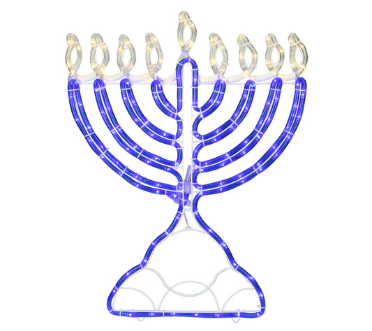 Northlight 156 Clear/Blue LED Hanukkah Menorah Rope Lights