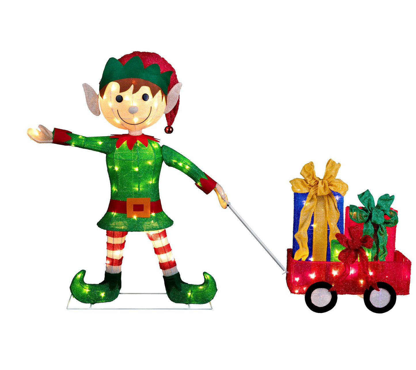 Haute Decor 42" Elf pulling Wagon