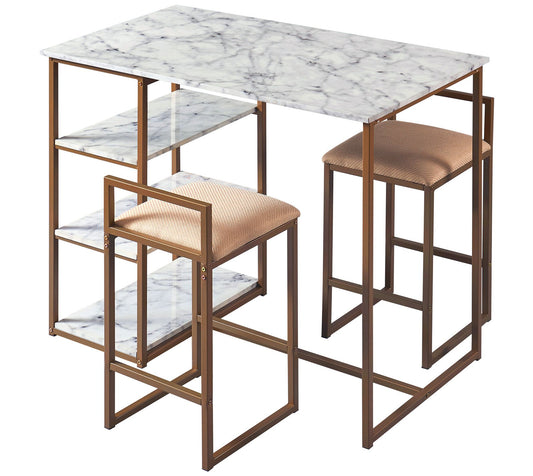 Teamson Home Marmo Table Dining Set Faux MarbleTop