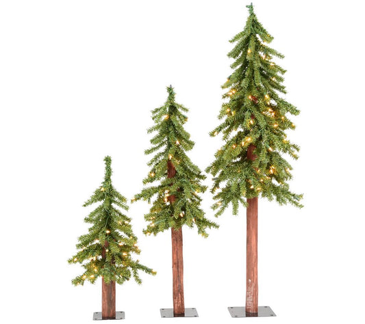 Vickerman Natural Alpine Artificial Christmas Tree Set WW