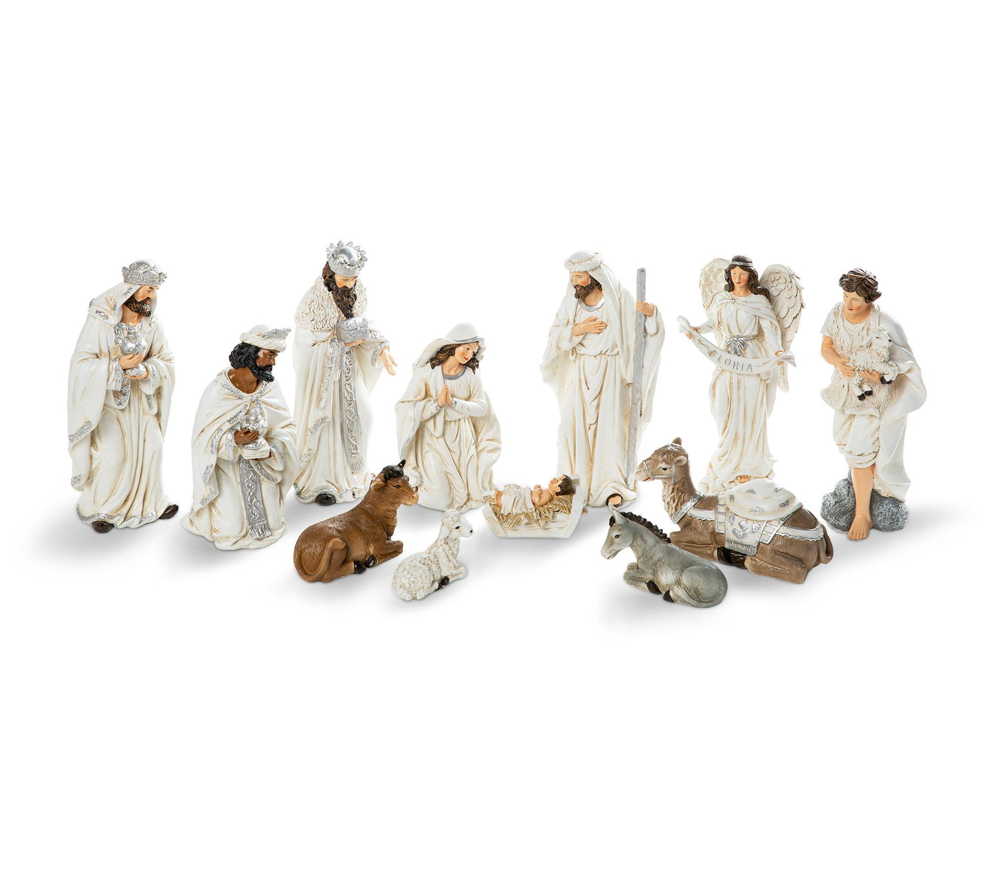 Glitzhome Deluxe Resin Nativity Figurine Set S/12