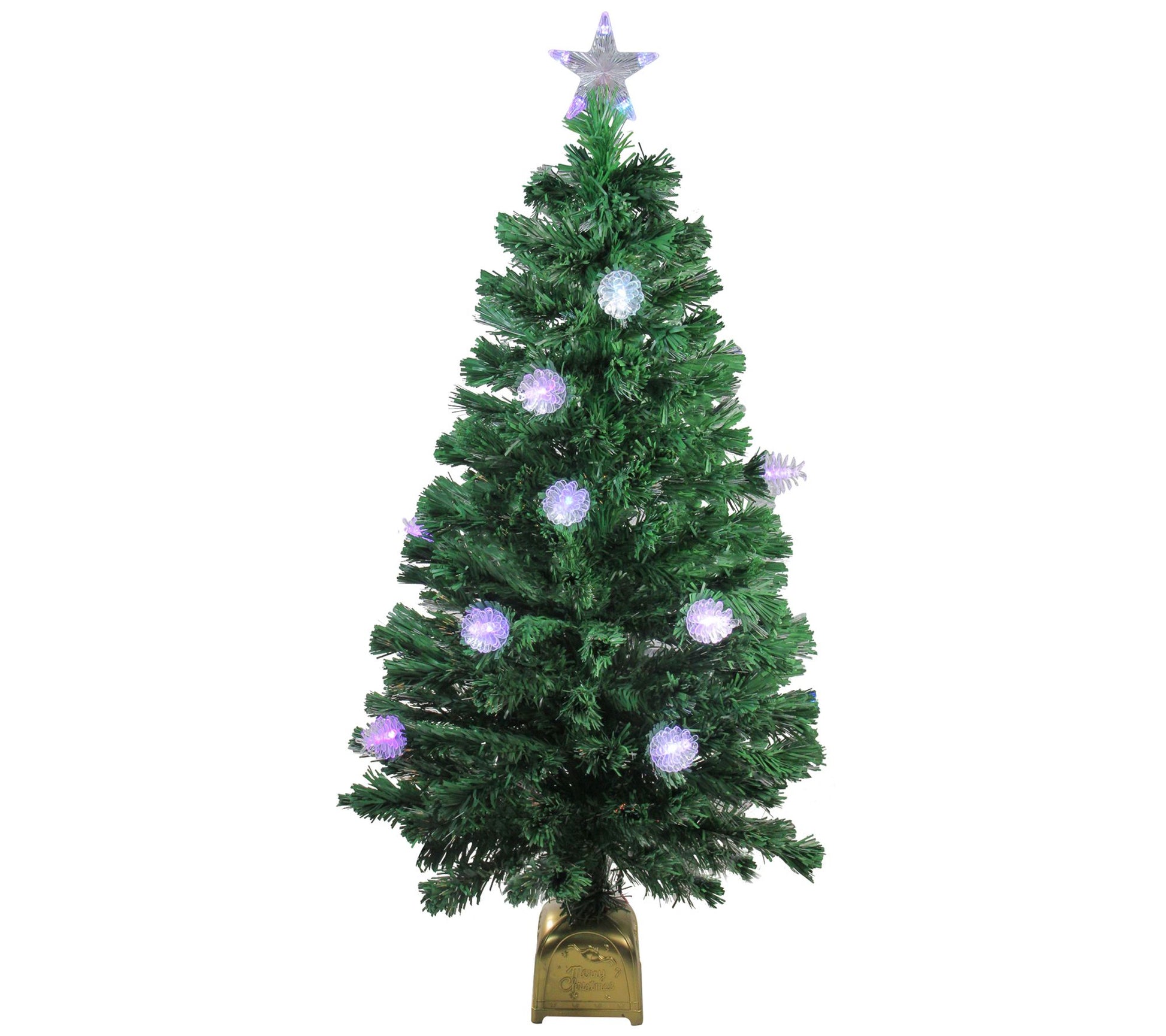 Northlight 4' Pre-Lit Fiber Optic Pine Cone Christmas Tree