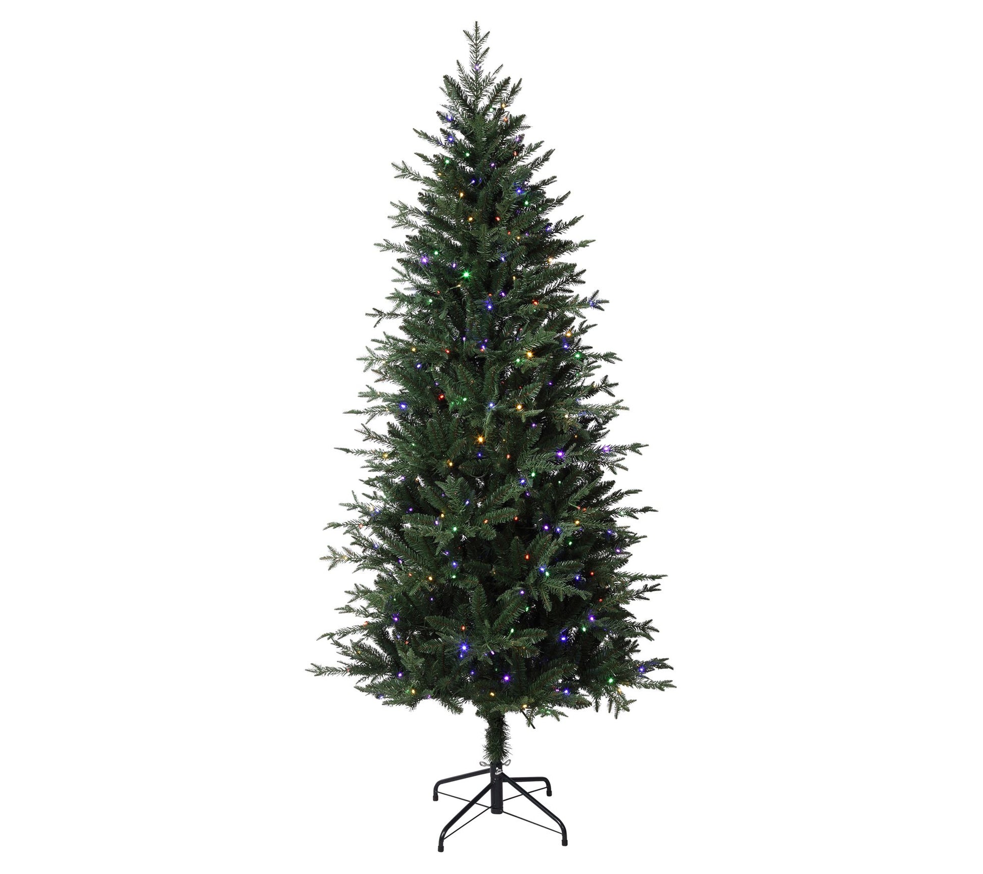 Haute Decor 6.5' Slim Ashville Fir w/Color Changing LED Lights