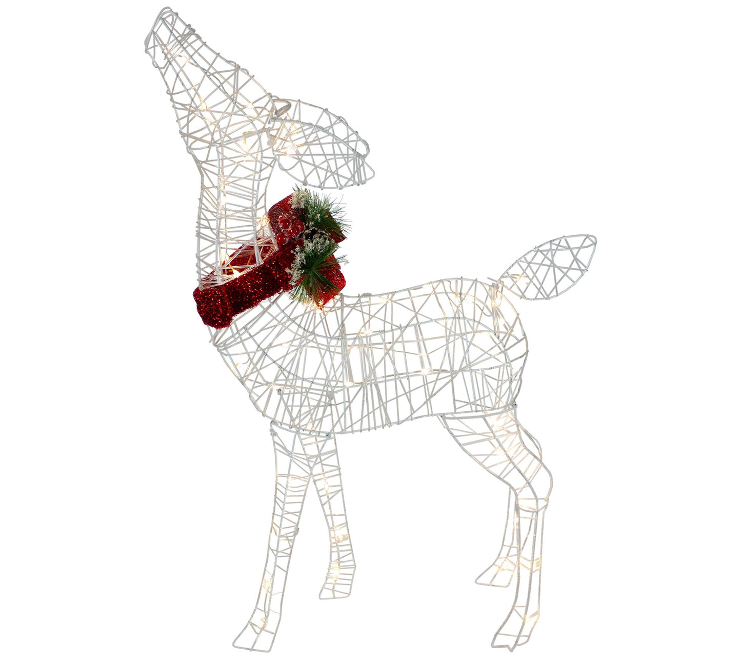 Northlight 35" LED Standing Reindeer with Bow D ecoration