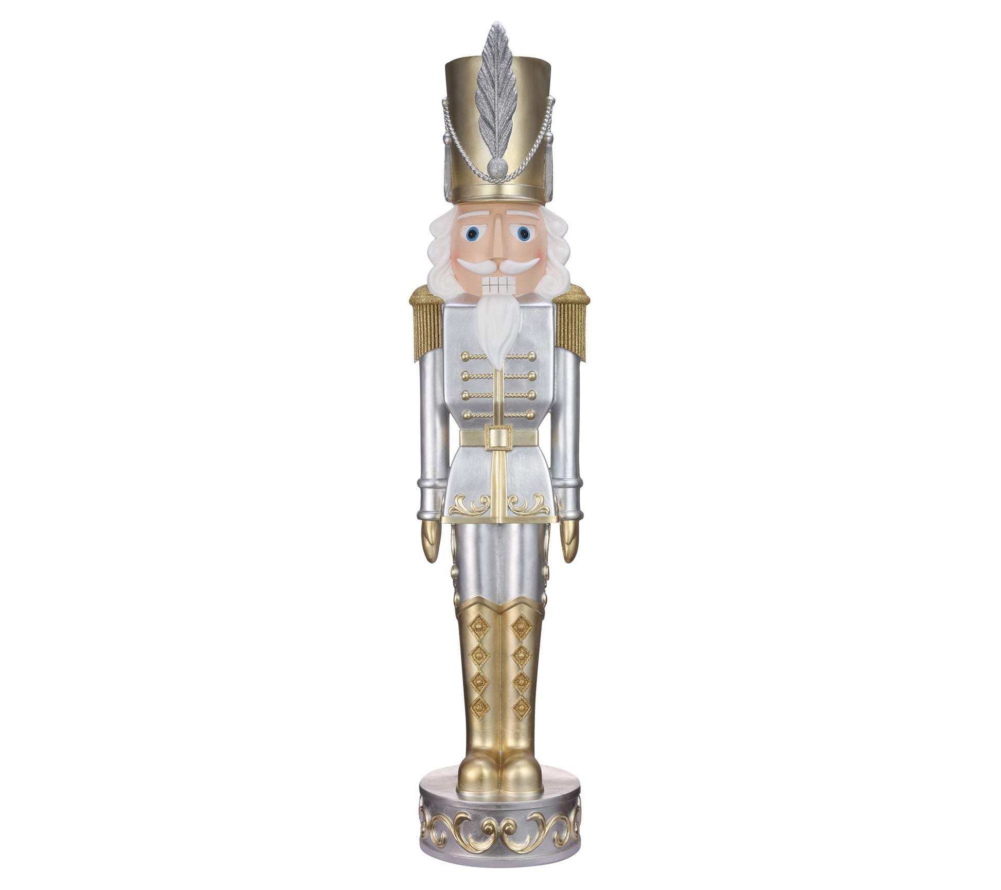 Haute Decor 48" Gold and Silver Christmas Nutcracker