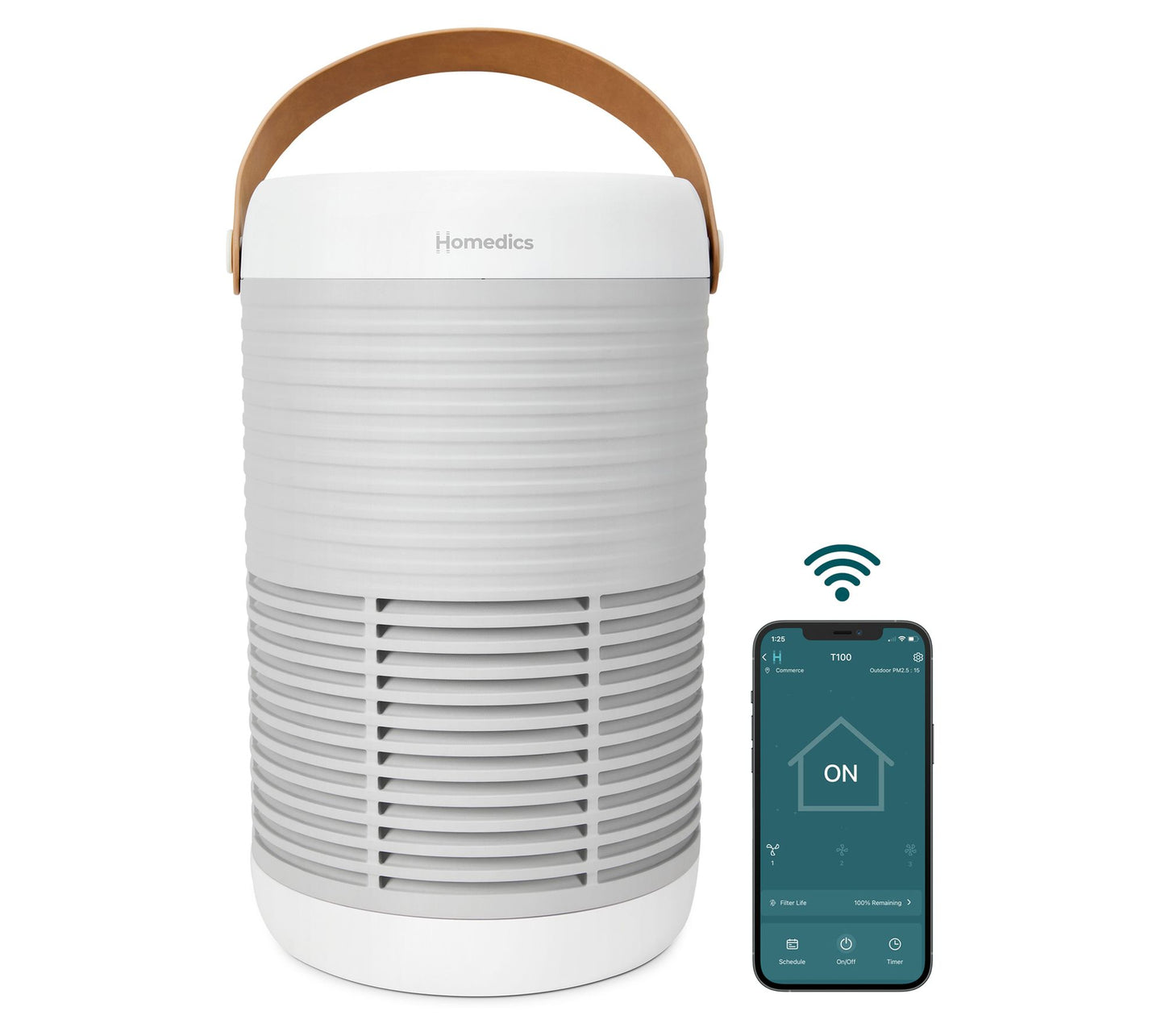 Homedics T100 3-in-1 Smart Wifi & Voice ControlAir Purifier