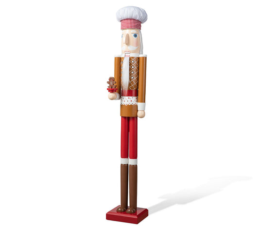 Glitzhome 42" Wooden Christmas Gingerbread ChefNutcracker