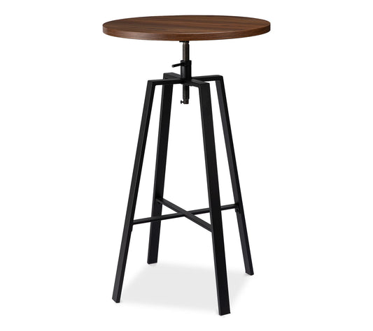 Glitzhome Industrial Modern Adjustable Round Bar Table