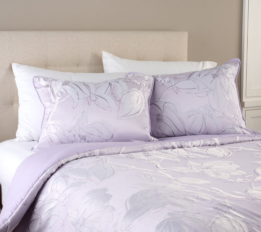Northern Nights Layered Floral Jacquard Comforter & Sham Set- Queen
