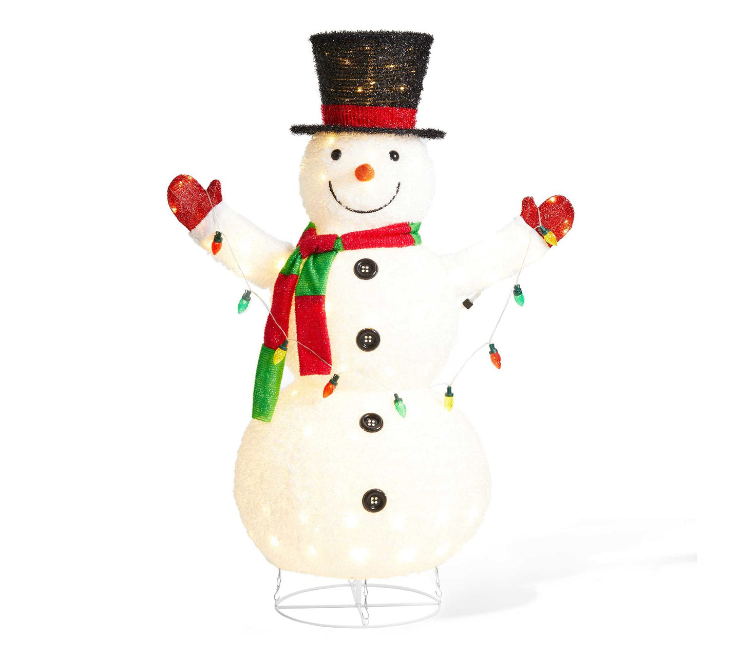 Glitzhome 47.25"H LED Christmas Foldable Snowman Outdoor Decor