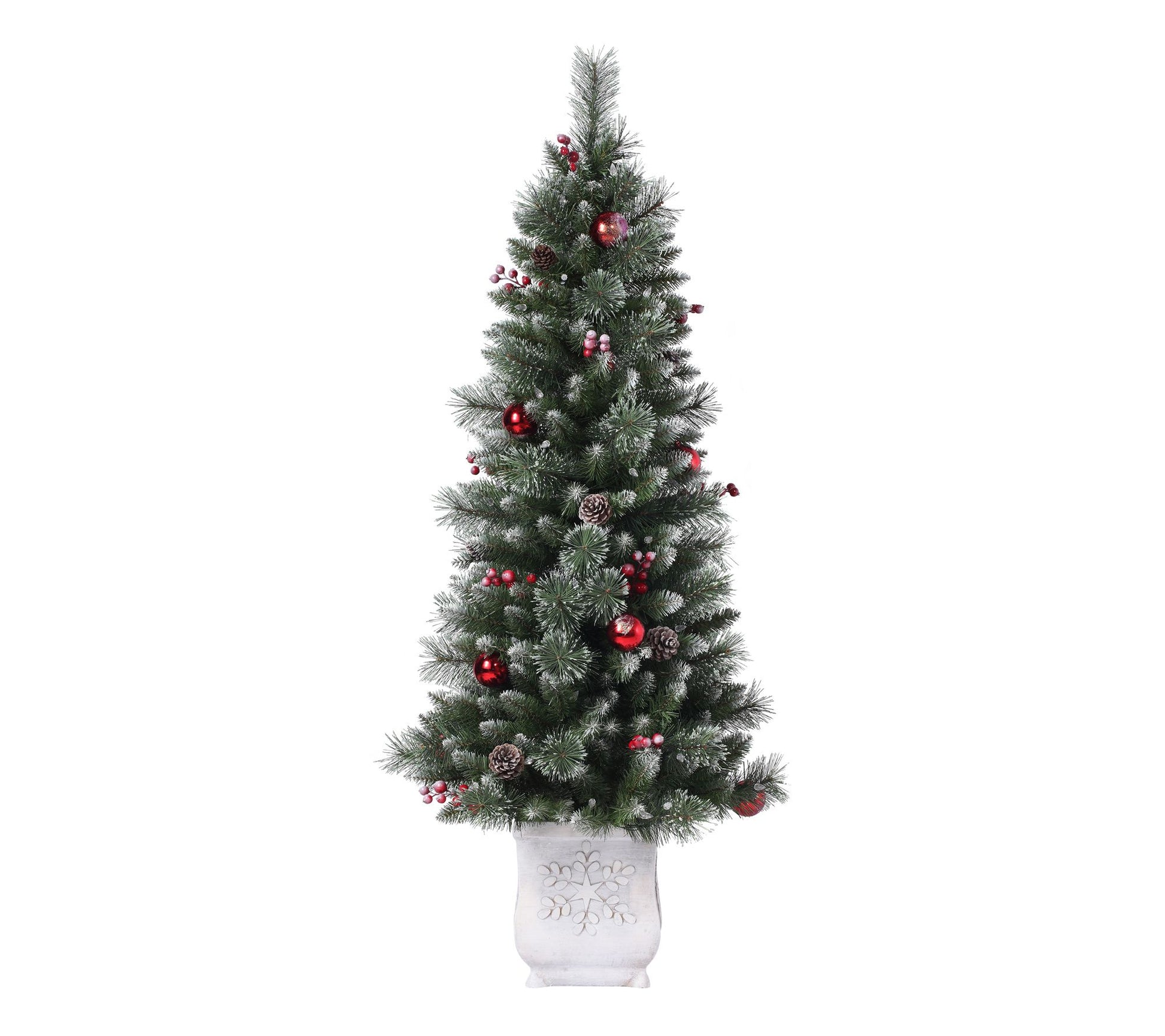 Haute Decor 4.5' Prelit Frosted Ithica Pine Potted Tree