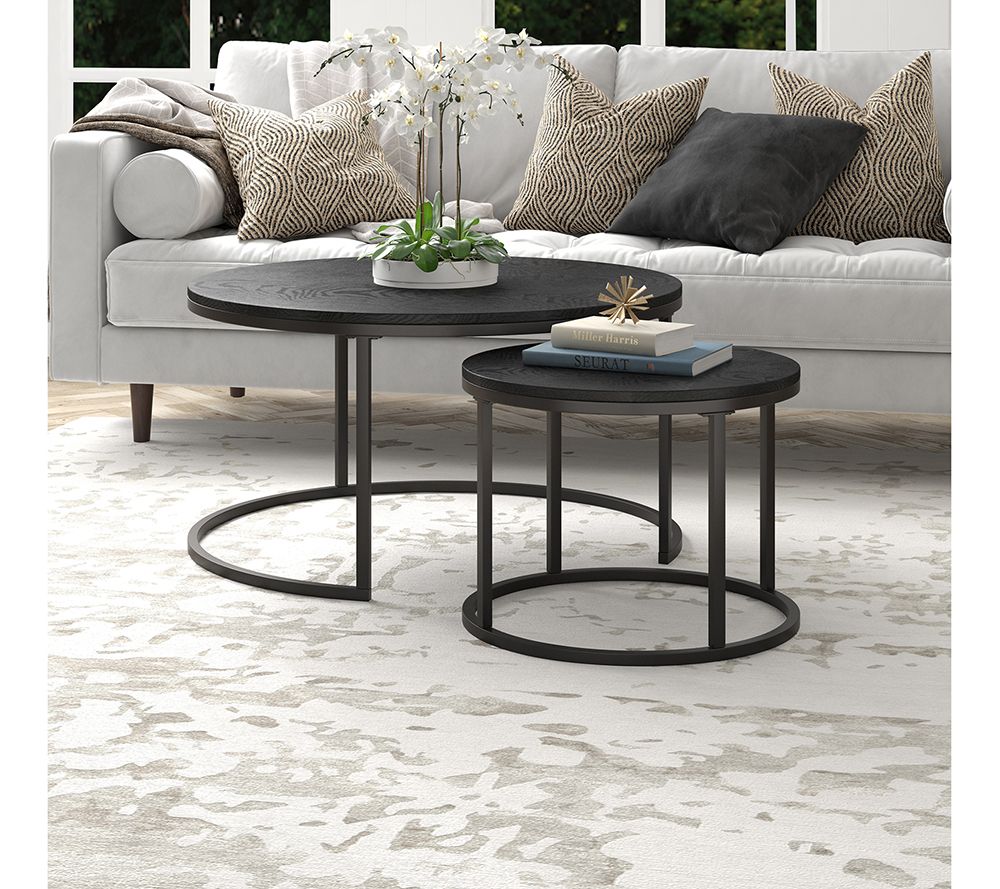 Hudson&Canal Watson Round Nested Coffee Table with MDF Top