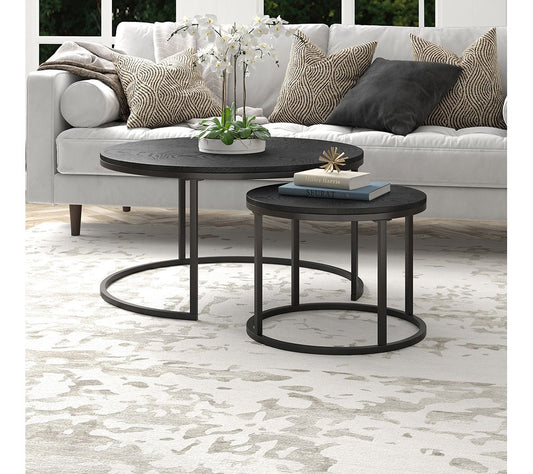 Hudson&Canal Watson Round Nested Coffee Table with MDF Top