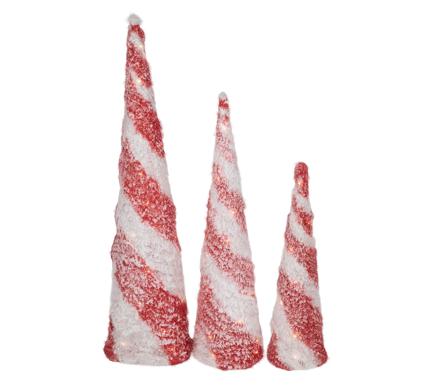 Northlight 3.25' LED Candy Cane Christmas ConeTrees 3-Piece